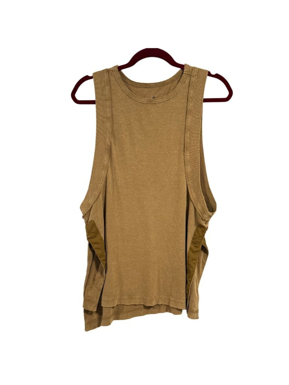 Free People Movement Uli Utility Atlas Brown Side Slits Tank Top Size S